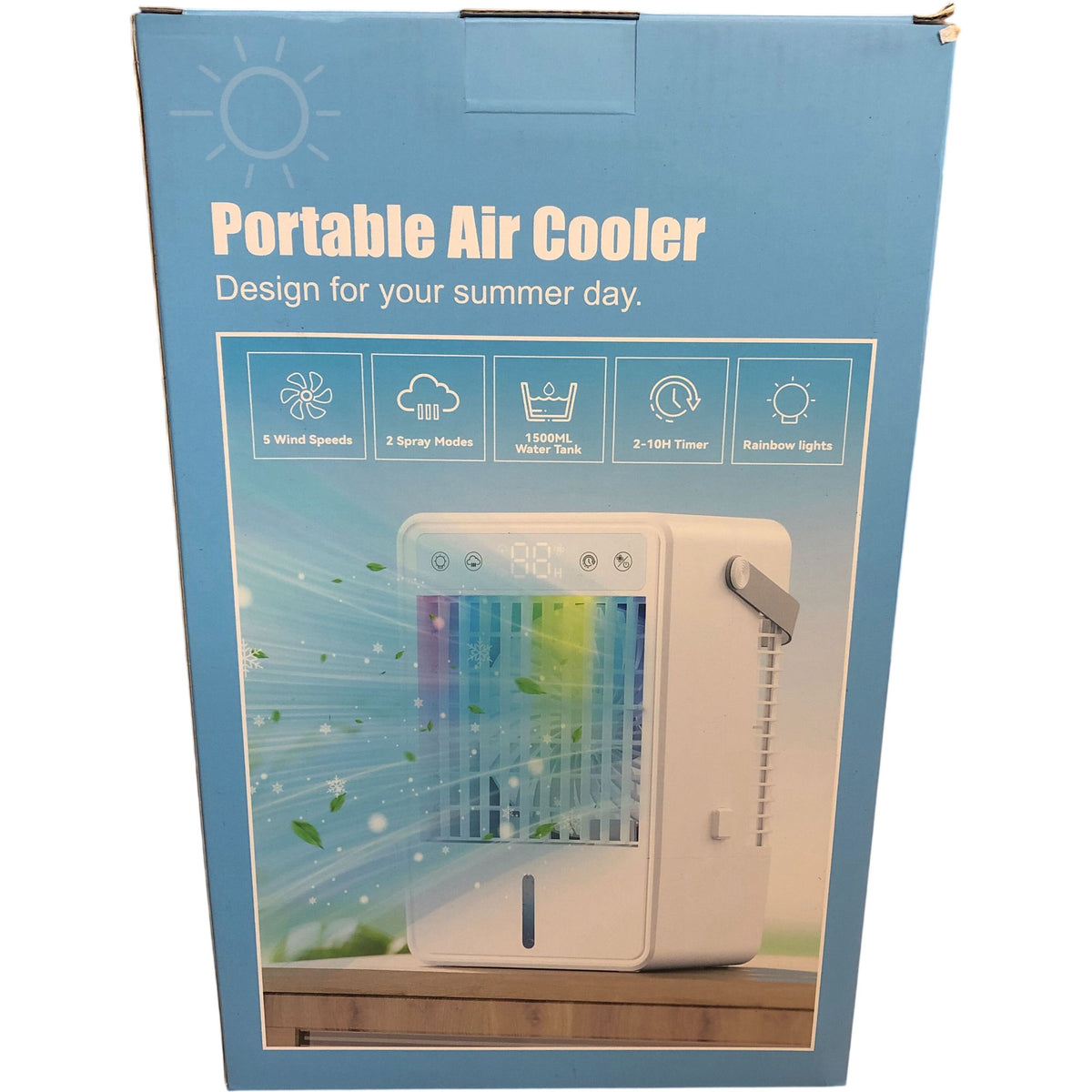 Portable Air Cooler F28 1500ML Personal Fan 5 Wind Speeds 2-10H Timer