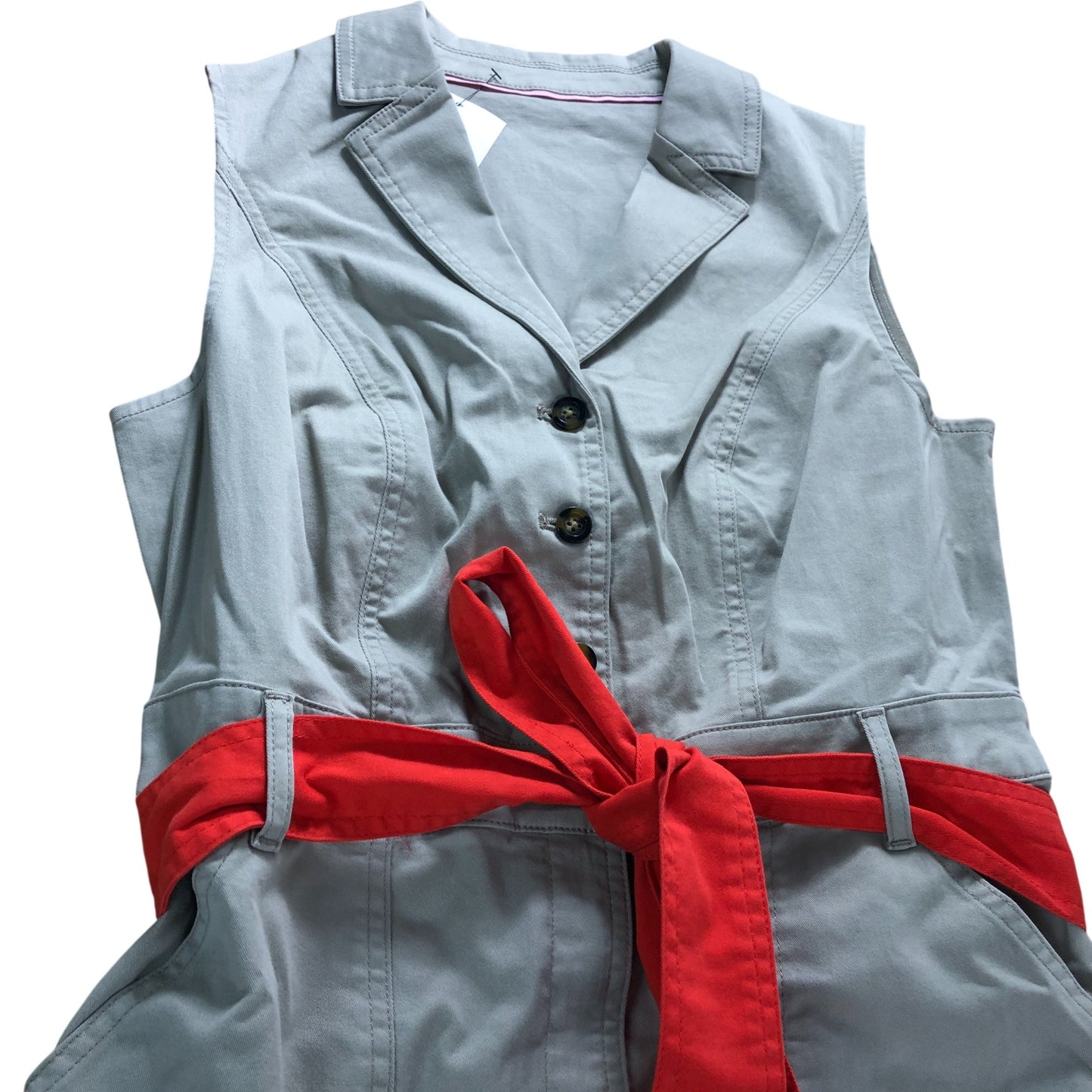 Beige Belted Midi Dress - Size 12