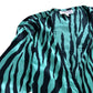 Dancing Leopard Mint Green Wrap Dress UK Size 10 Women's Long Sleeve Tiger Print