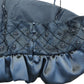 River Island Beaded Crop Top Black Quilted Design Ruffled Hem