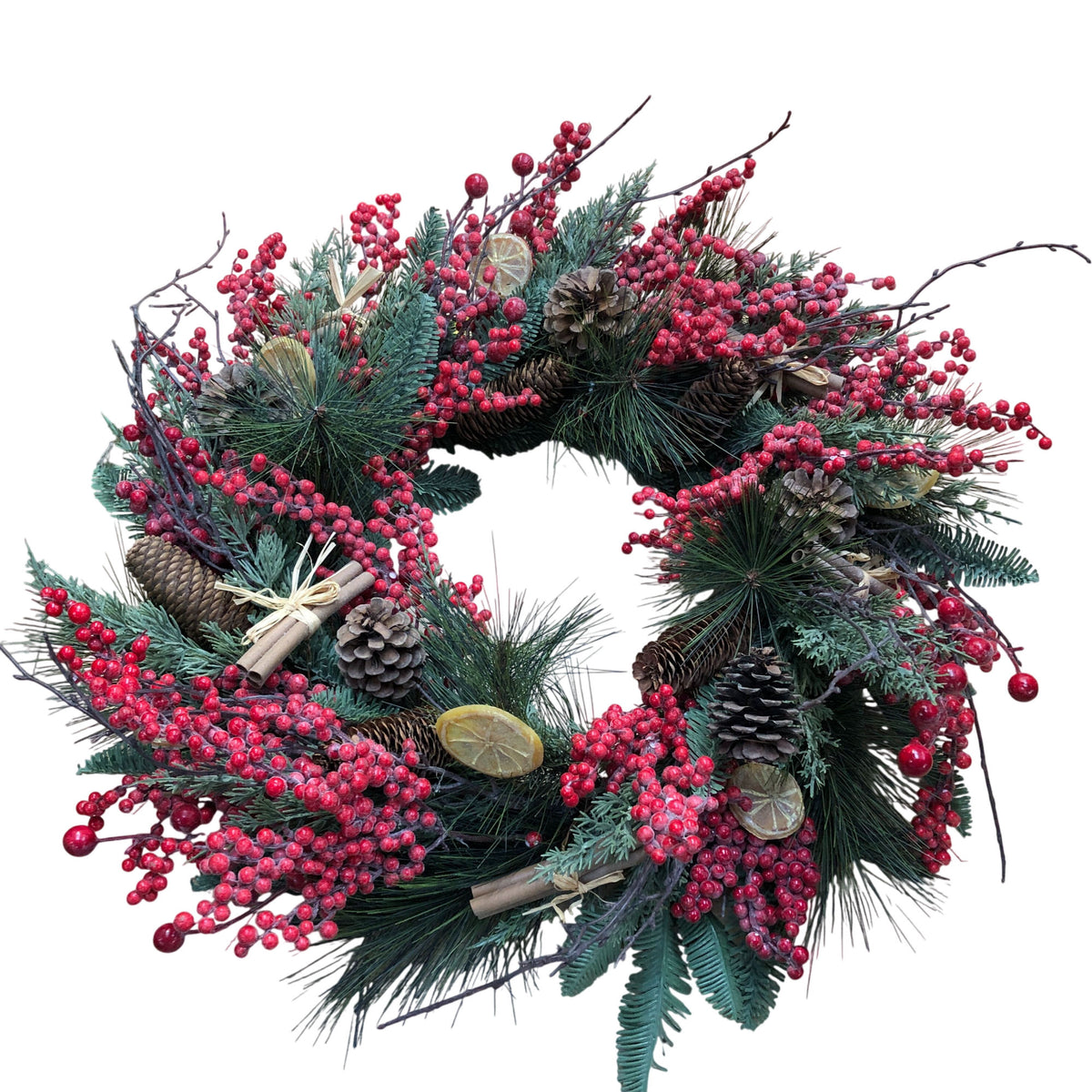 Orange & Cinnamon Wreath Decorative Seasonal Home Décor 20"