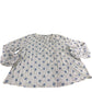 Women's Floral Print Striped Blouse Size 18 White/Blue