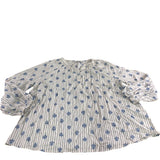 Women's Floral Print Striped Blouse Size 18 White/Blue