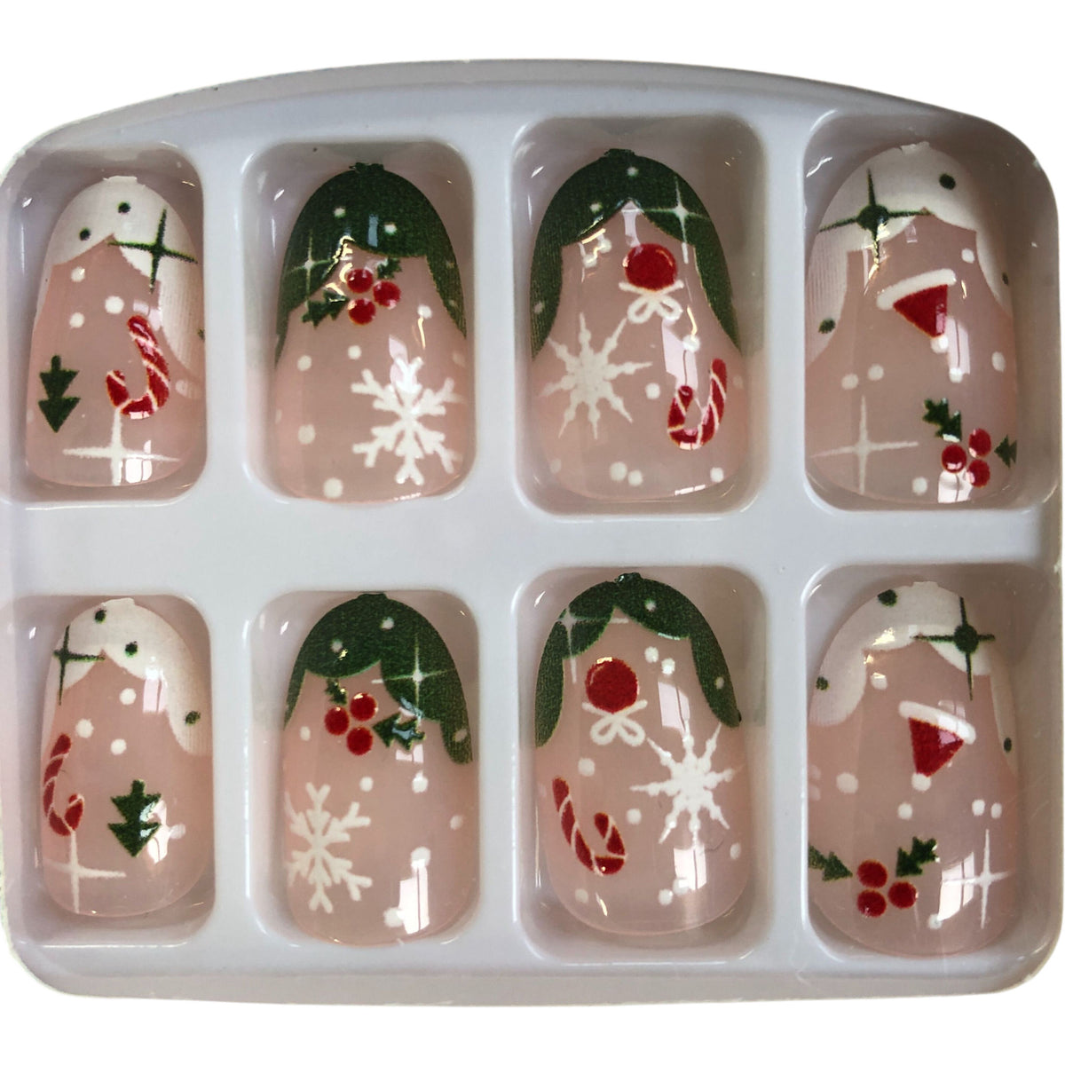 Christmas Holiday Themed False Nails