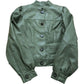 Green Leather Puff Sleeve Jacket Size S