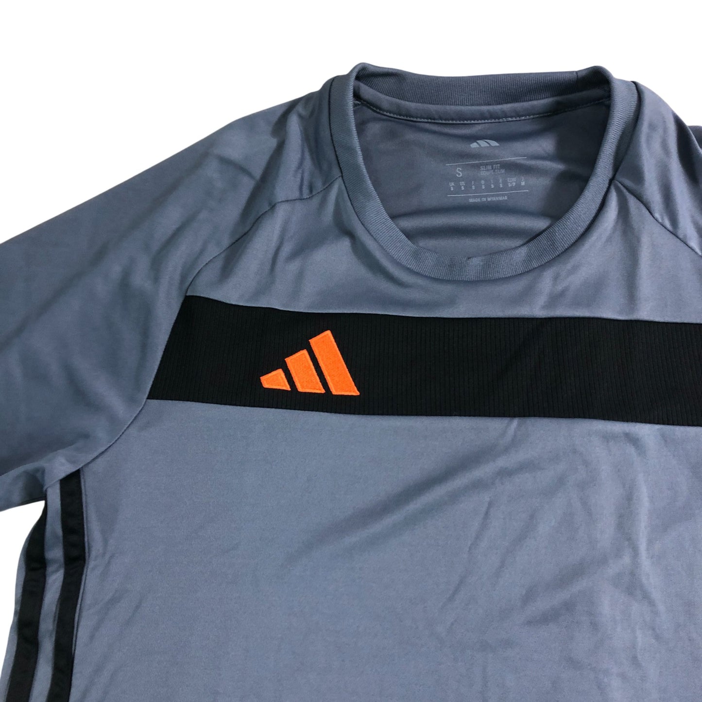 Adidas Performance T-Shirt Size S Men's Short Sleeve Grey Slim Fit