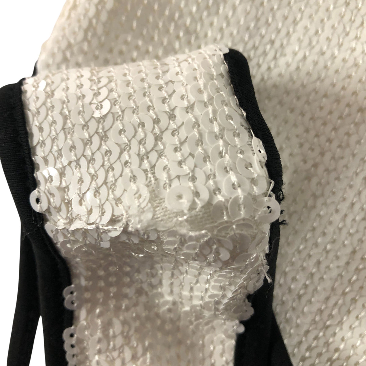 River Island  White Sequin Tank Top UK10 Women's Casual Sleeveless Fashion