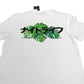 River Island Studios Men's White T-Shirt Size XL with Green Leaf Print Design