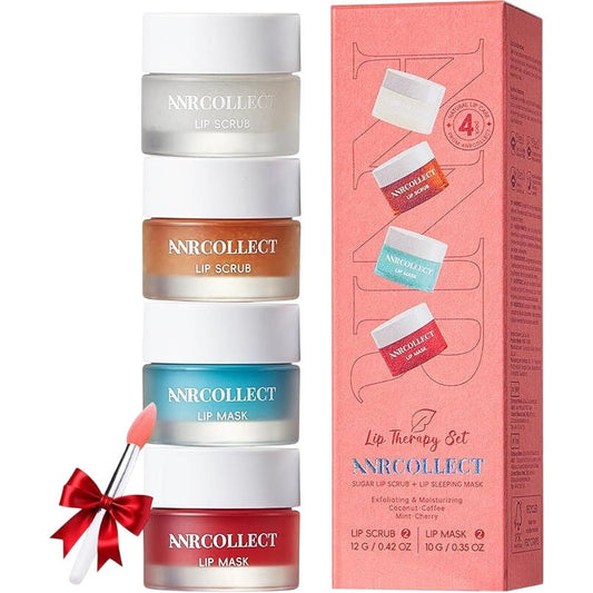 ANRCOLLECT Lip Scrub & Lip Mask Set 4 Pack