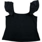 Branded Black Puff Sleeve Crop Top UK 12 Women's