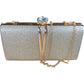 Stylish Glitter Clutch Bag With Chain Strap Gold Elegant Evening Handbag