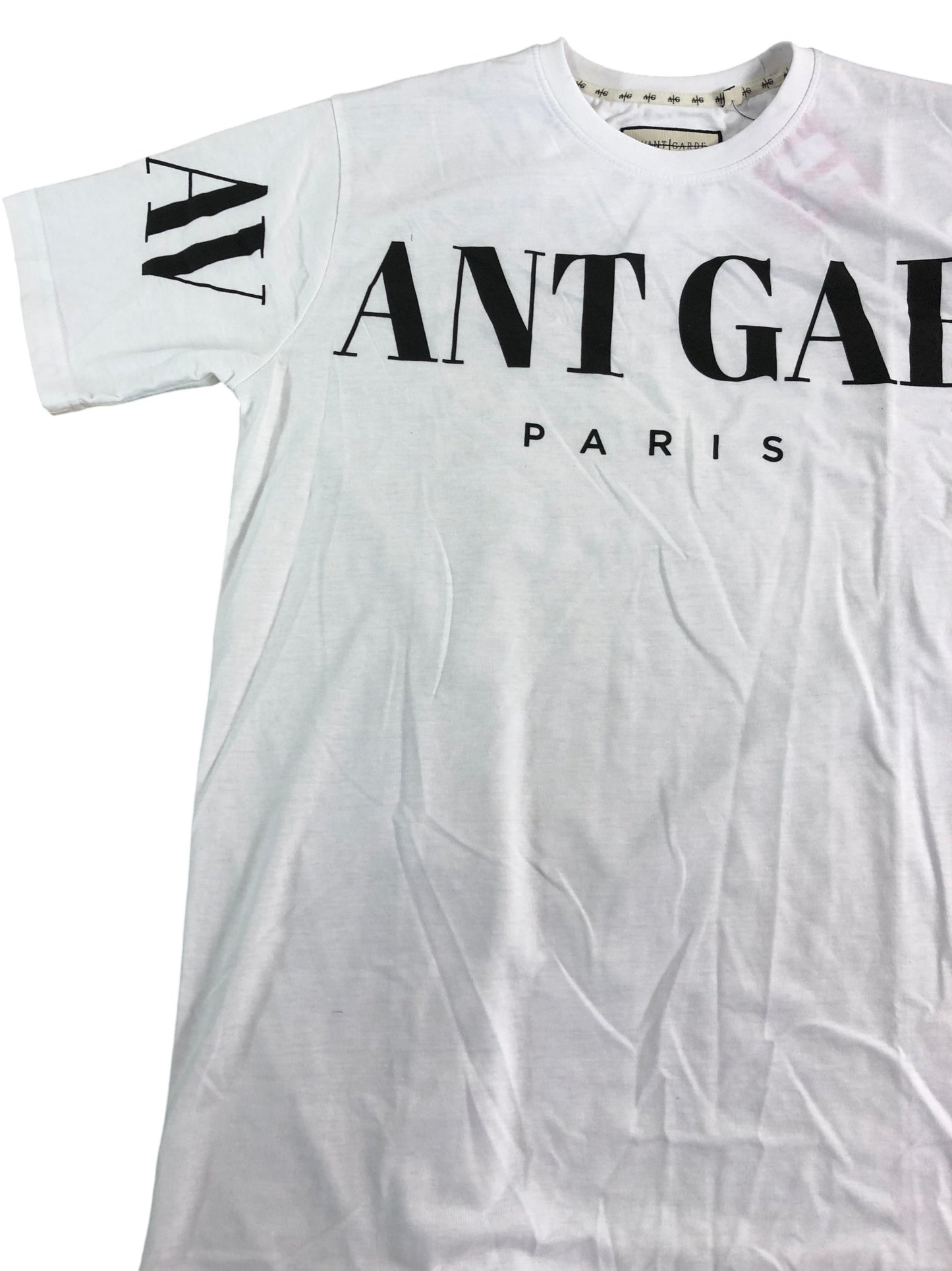 AVANT GARDE PARIS AGM105 UK L Men's White Cryptic Graphic T-Shirt