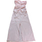 Branded Pink Ruched Strapless Midi Bodycon Dress - Size 4