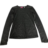 Long Sleeve Top Women's Stretch Ribbed Black Glitter Small