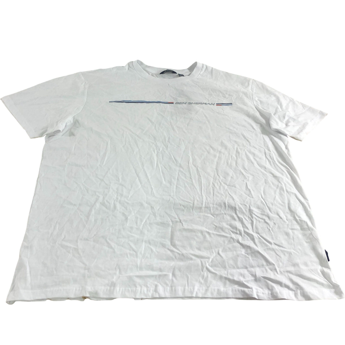 Ben Sherman XXXL Core Stripe Tee Men's White Cotton T-Shirt Casual Wear
