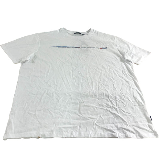 Ben Sherman XXXL Core Stripe Tee Men's White Cotton T-Shirt Casual Wear