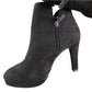Linzi Women's Black Suede Ankle Boots Size 4 High Heel Zip Closure Fashion