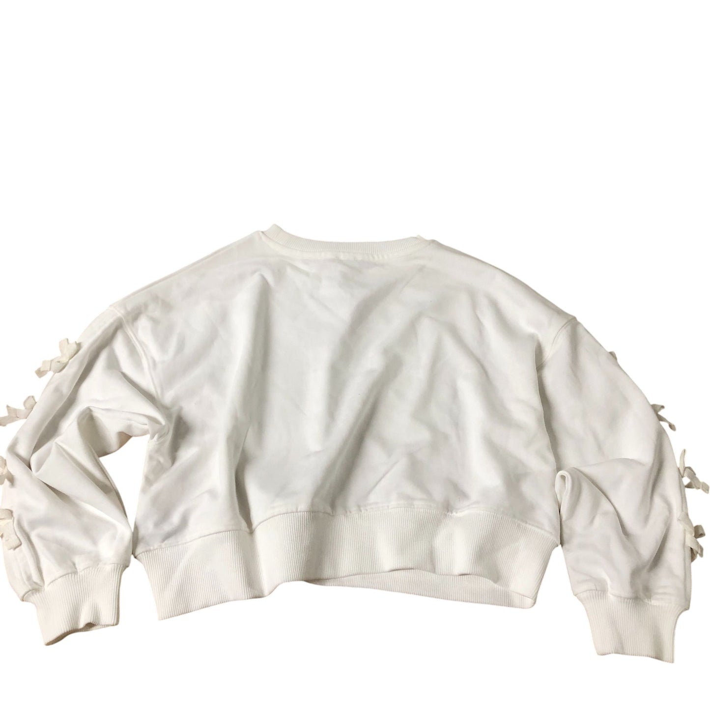 River Island Cropped Sweatshirt White With Embroidery 9-10 Years