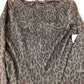 Long Sleeve Dress UK12 Women's Leopard Print Flared Green Polyester