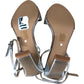 Lou 90 Leather Peep Toe High Heels - Silver - Size UK 5