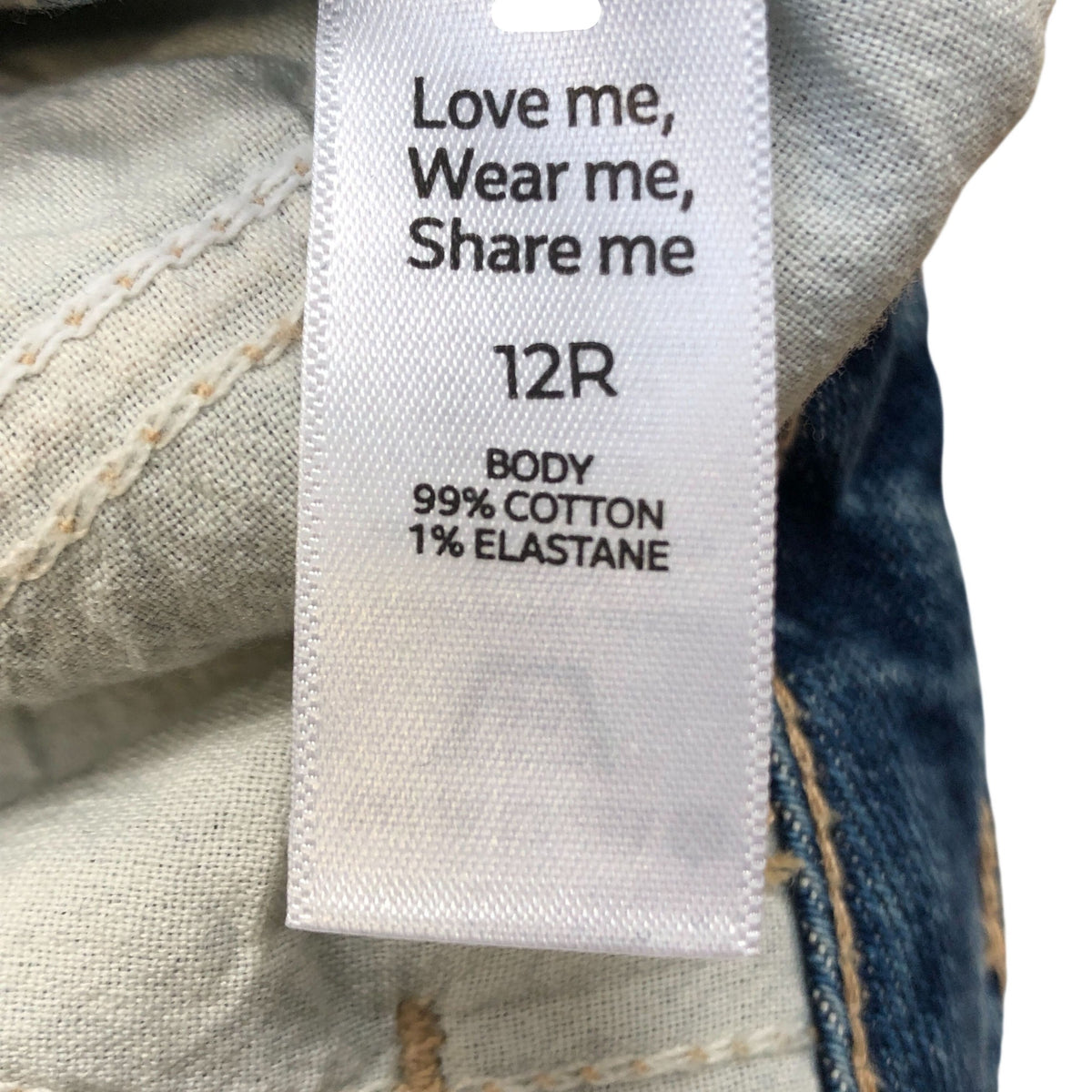 12R Women's Regular Fit Jeans Blue Denim 99 Cotton 1 Elastane