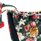 River Island UK12 Women's Black Roses Swim Briefs Black Embroidered Bow Tie Side