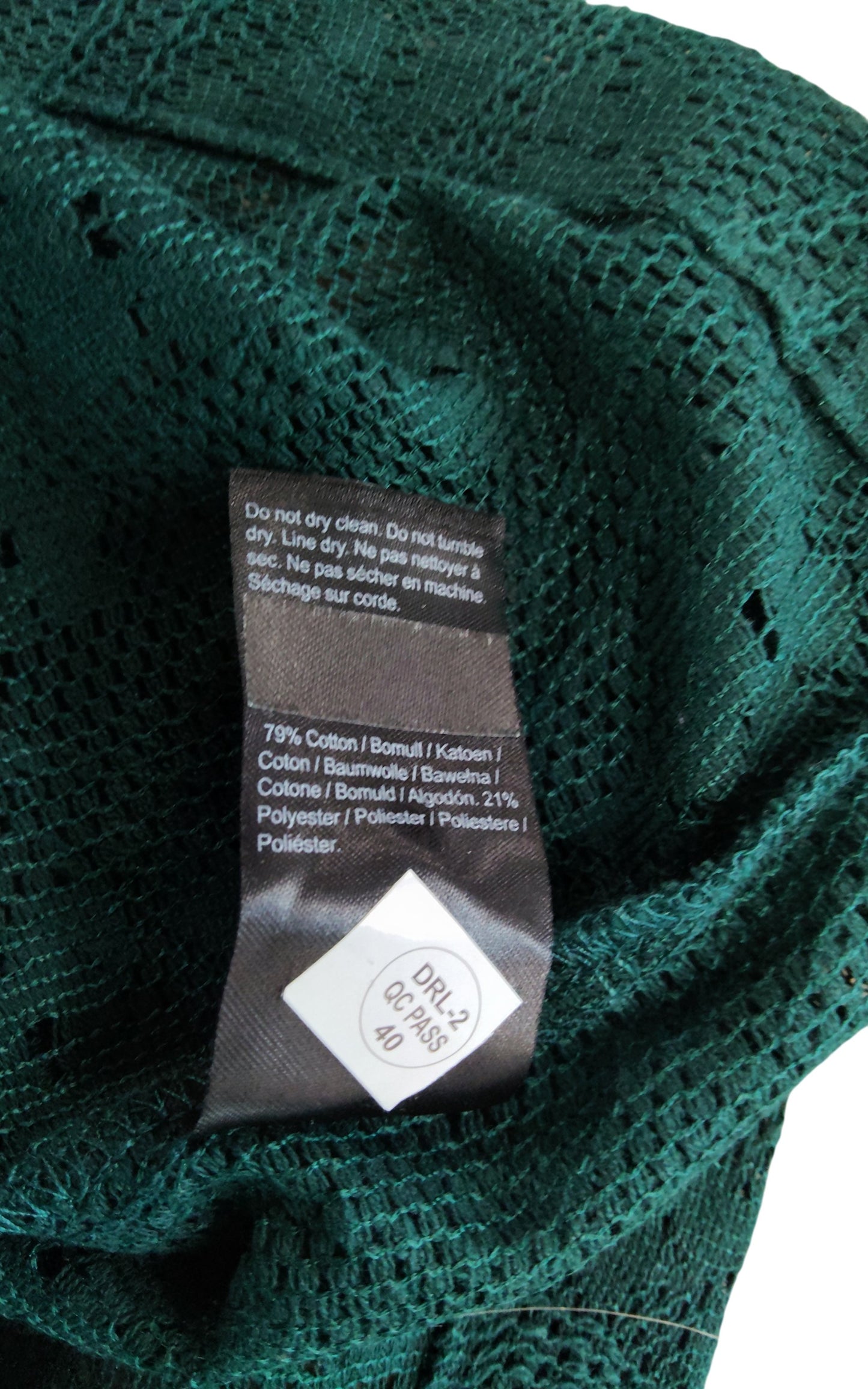 River Island Large Women's Short Sleeve Button Up Shirt Green Lace Pattern