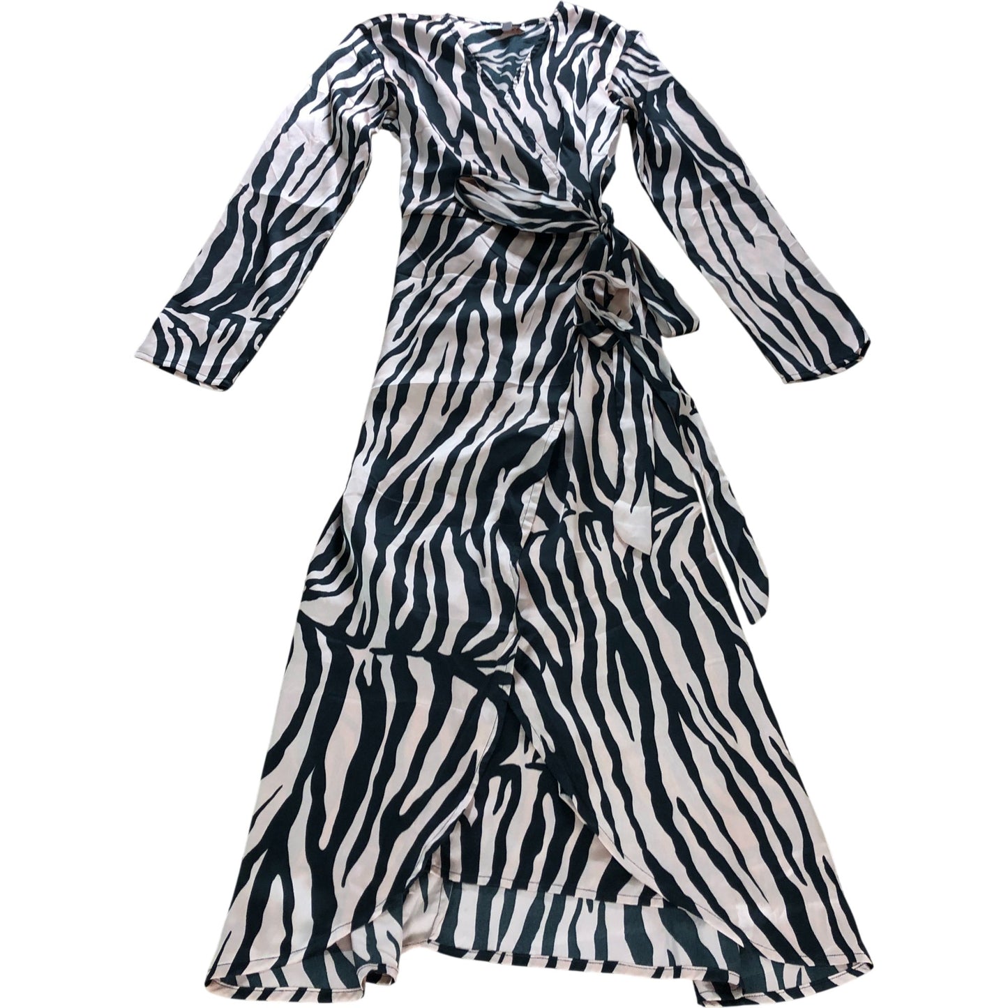 Dancing Leopard Blush Pink Zebra Print Wrap Dress - Size 10