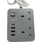 Wislead 2K4U Extension Lead with 4 USB Ports Anti-Static 2400W Power Supply