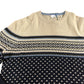 Fairisle Pattern Sweater UKXXL Knitted Thick Cream Navy