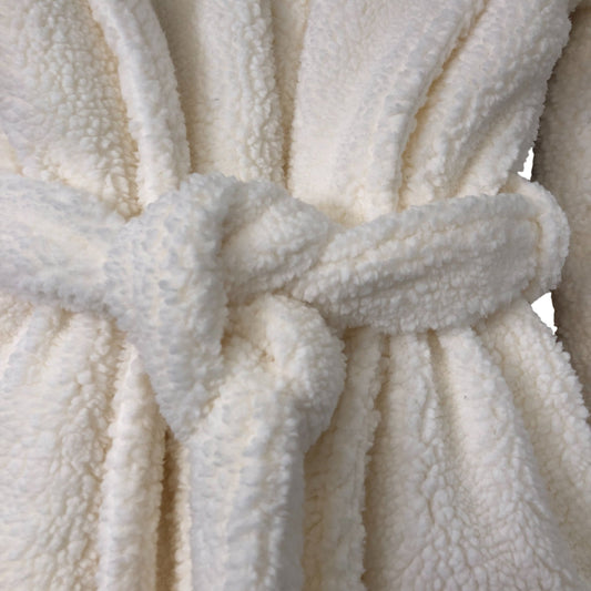 The White Company Fluffy Robe Size 10 Women's White Soft Polyester Long Sleeve