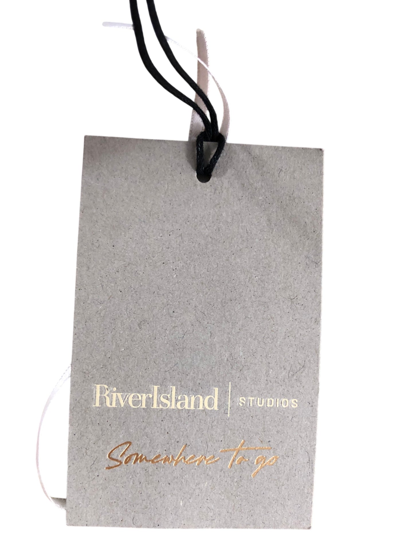 River Island Halter Neck Dress Size S Women's Light Blue Tweed Mini