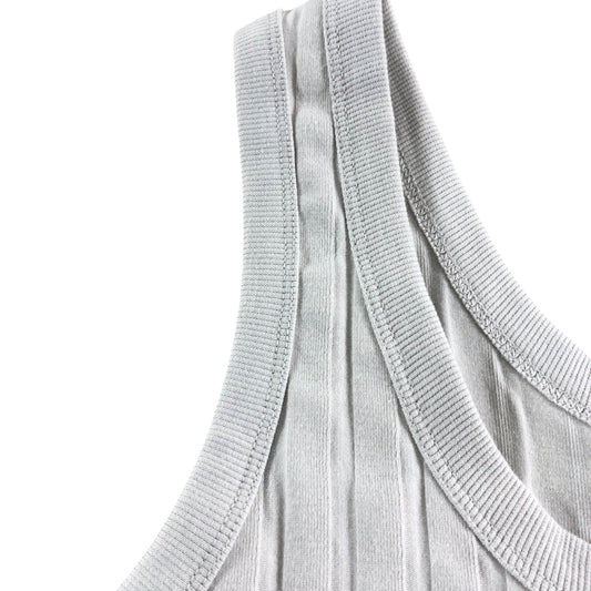 River Island Women's Light Grey Ribbed Tank Top Size UK L
