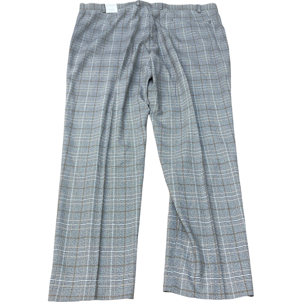 River Island Check Trousers Size 44W Men's Slim Fit Grey Wool Blend