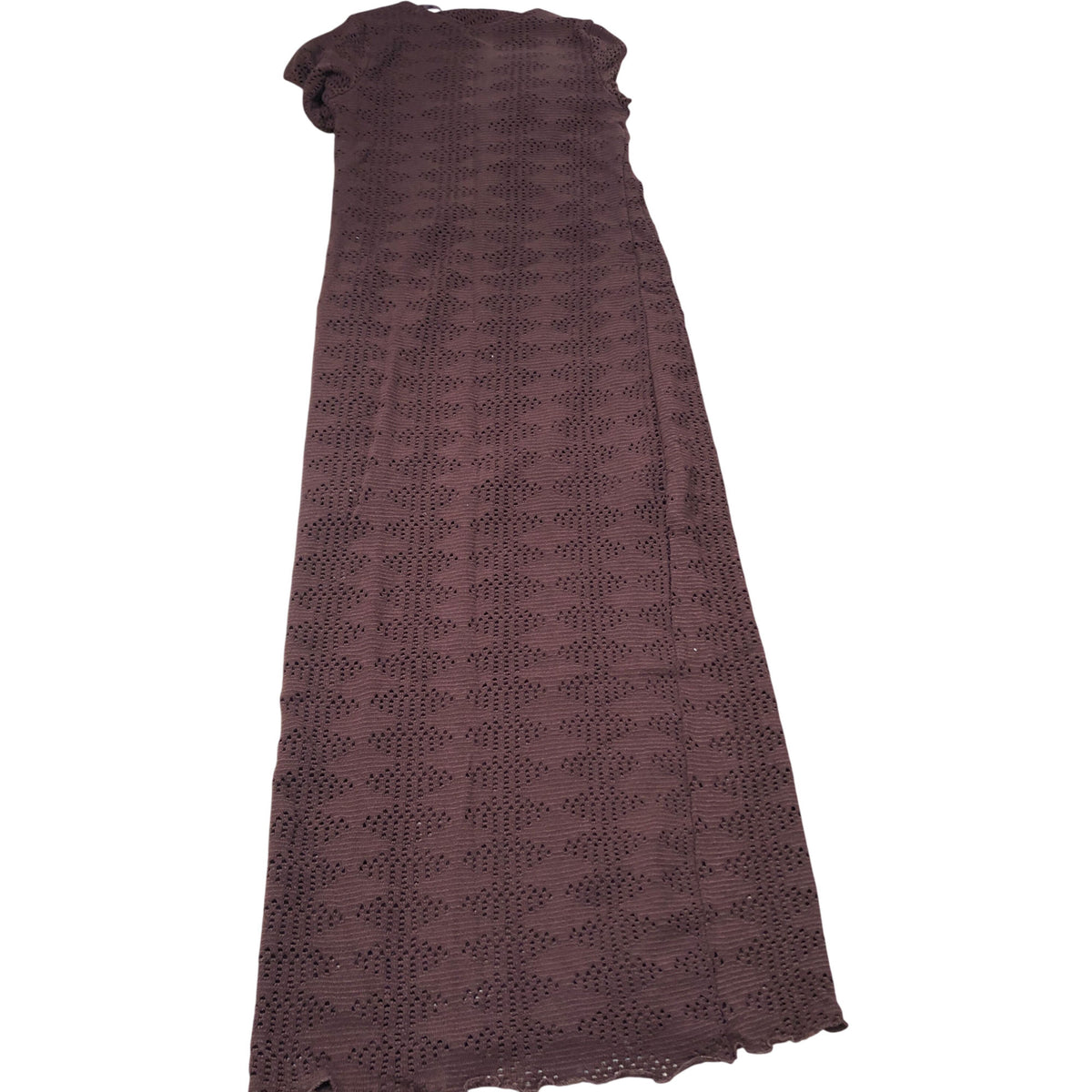 River Island Brown Maxi Dress Women's Cotton Blend Lace Detail Long Length