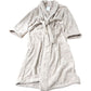 Beige Organic Cotton Bathrobe Soft Fleece Size S