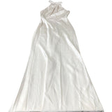Jarlo Bridesmaid Dress Halter Neck Long Satin Ivory Elegant UK8