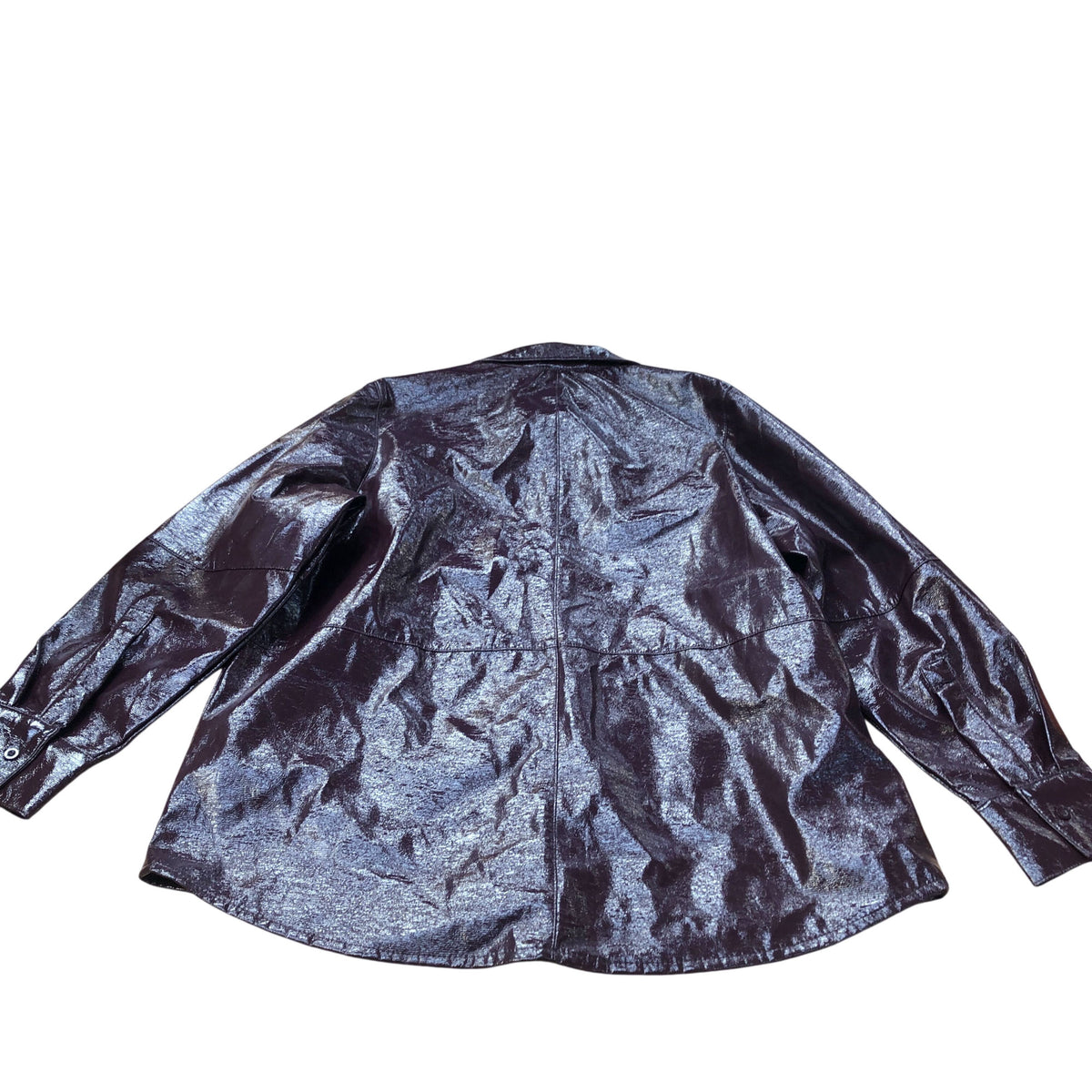 Shirt Women's Long Sleeve Burgundy Shiny Top UK16
