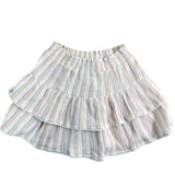 River Island Striped Tiered Skirt UK11-12 Girls Cotton Multi-Coloured Summer