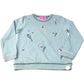 Girls Embroidered Sweatshirt Size 7-8 Years Floral Pattern Long Sleeve