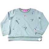 Girls Embroidered Sweatshirt Size 7-8 Years Floral Pattern Long Sleeve