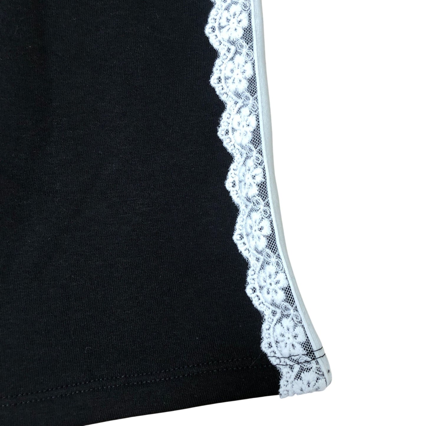 River Island Girls Black Trousers 7-8 Years Lace Detail Athletic Style