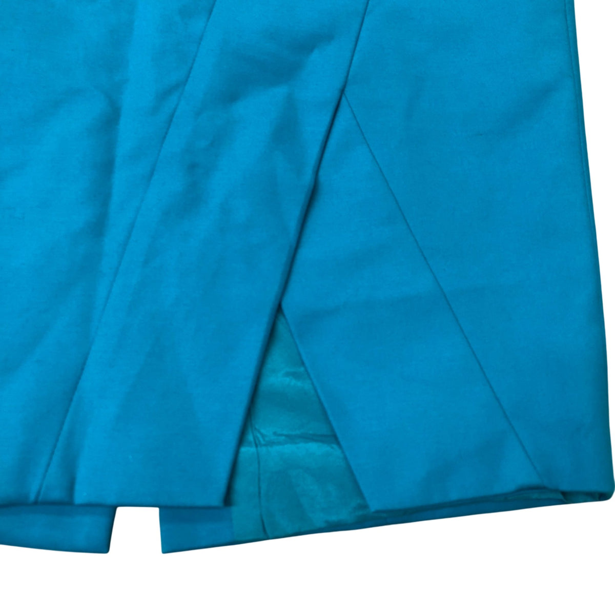 Karen Millen Teal Pencil Skirt Cotton Blend Knee Length Size 12