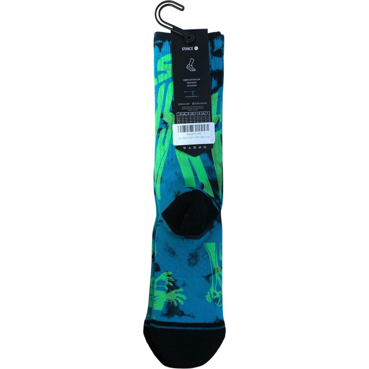 Stance Outkast Atliens Crew Socks Men's Large Black Green Blue UK 8.5-12.5