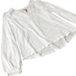 Ava Long Sleeve Trim Top Women's Casual White Cotton UK12