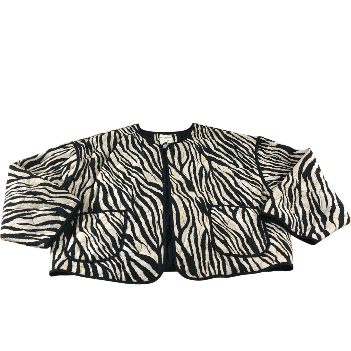 River Island Zebra Print Quilted Jacket Women's Stylish Outerwear Large