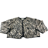 River Island Zebra Print Quilted Jacket Women's Stylish Outerwear Large