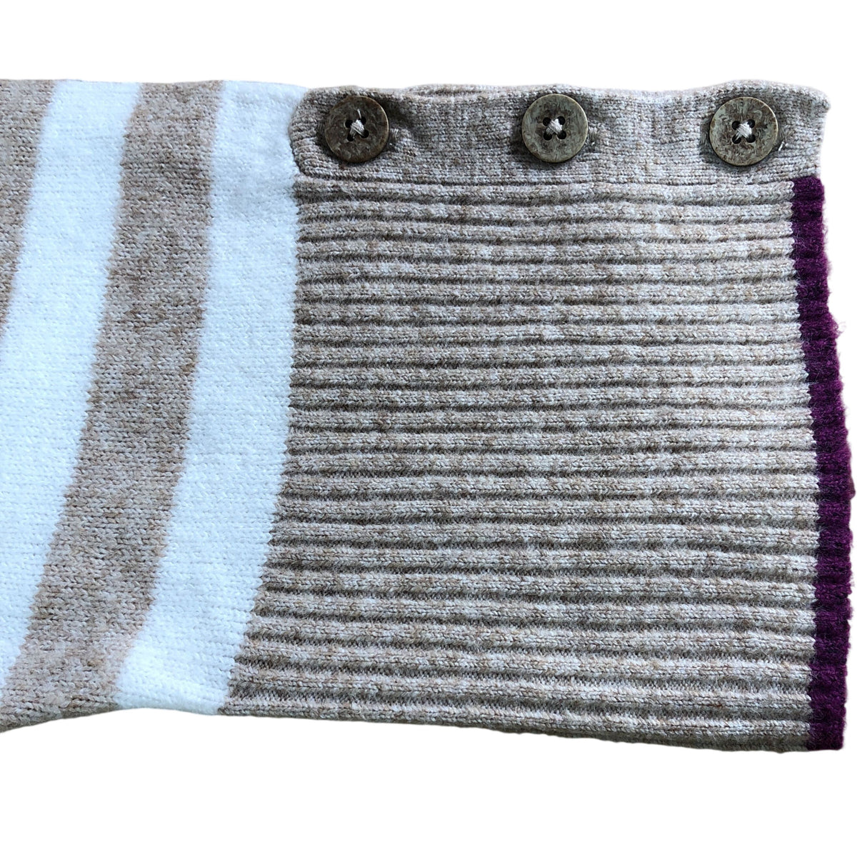 Waverly Jumper UK22 Women's Beige Striped High Neck Casual Sweater
