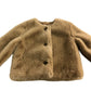 River Island Kids Faux Fur Coat 2-3 Years Girls Tan Button Up