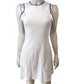 River Island Women's White Dress UK8 Scalloped Edges Sleeveless Ribbed
